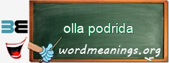 WordMeaning blackboard for olla podrida